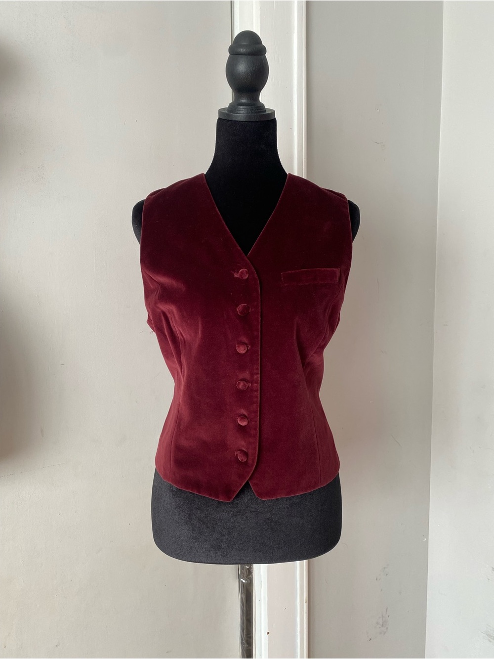 Jones New York Dark Red Velvet vest